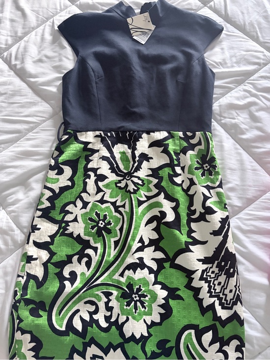 Milly Dresses & Skirts - Milly Navy and Green Floral Midi Dress